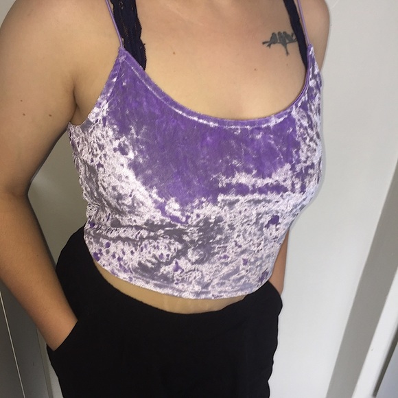 H&M Strapped velour/velvet tube top - Picture 1 of 5